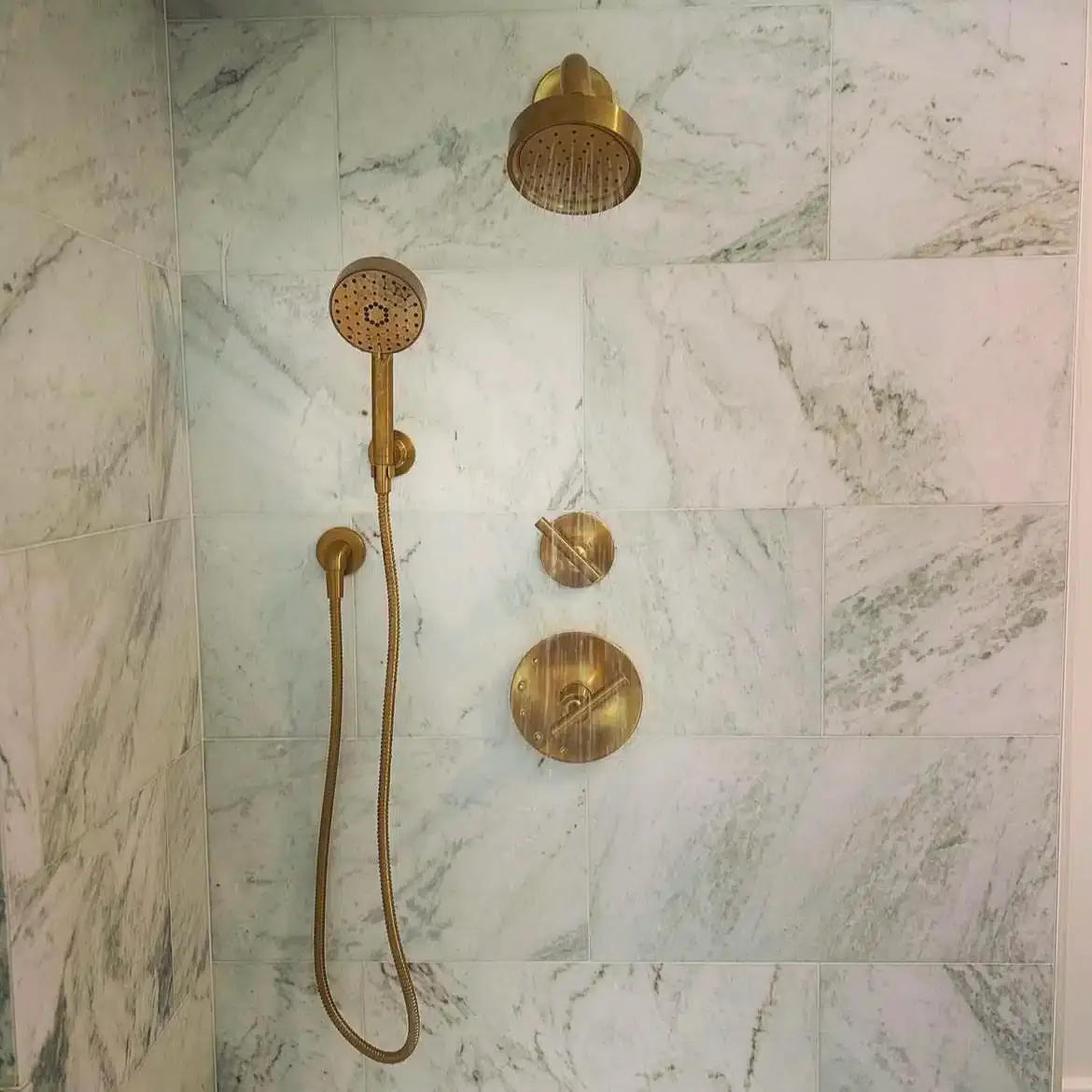 shower fixtures on tile