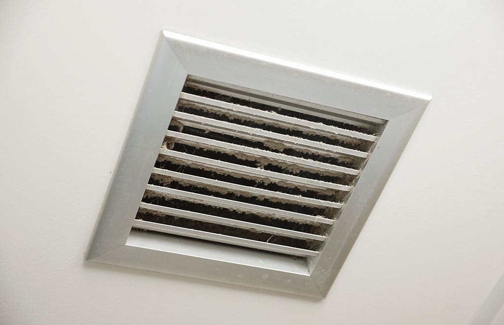 Dirty air vent on ceiling, improve indoor air quality in Rhode Island