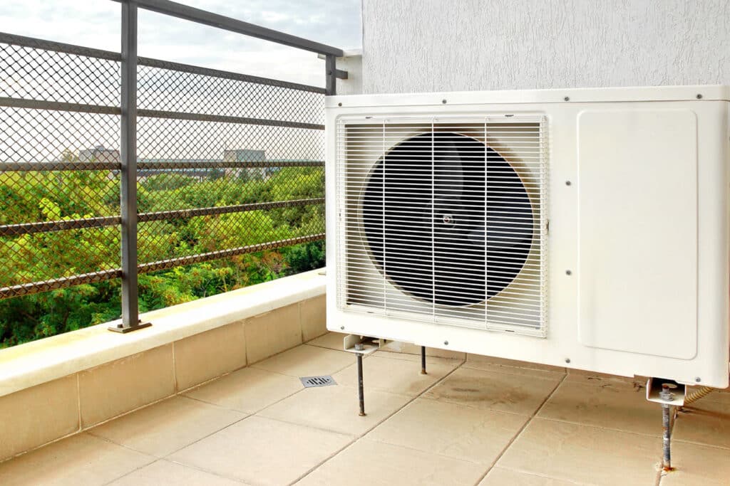 AC unit on balcony